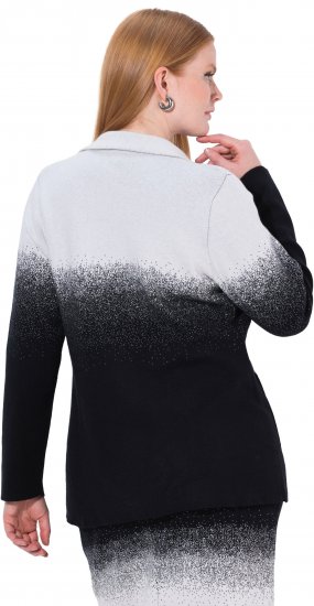 Ulla Popken Gebreide Blazer Met Kleurverloop Zwart/Wit - Blazers - 