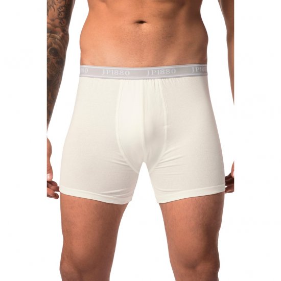 JP1880 Boxershorts Flexnamic OEKO-TEX Mid 2-Pack Grey/Off-White - Ondergoed & zwem - Grote Maten Ondergoed Heren