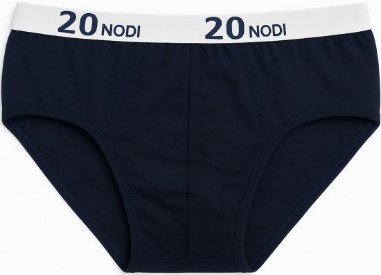 20 Nodi Stretch Cotton Briefs with Medium Side Cut Blue - Ondergoed & zwem - Grote Maten Ondergoed Heren