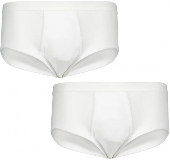 Adamo Royal Fine Ribbed Briefs 2-Pack White - Ondergoed & zwem - Grote Maten Ondergoed Heren
