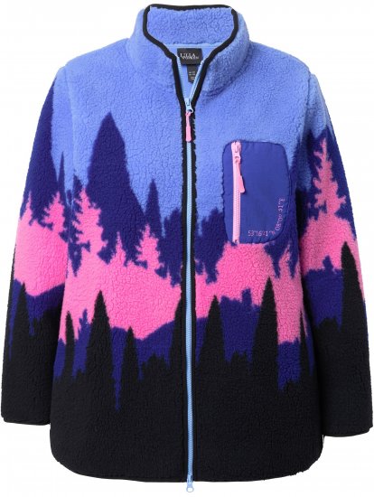 Ulla Popken Alpine Landscape Fleece Jacket Cloud Blue - Sweaters & hoodies - 