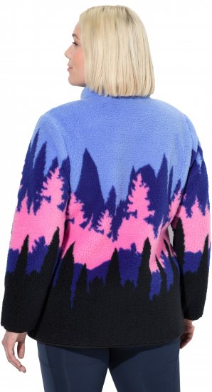 Ulla Popken Alpine Landscape Fleece Jacket Cloud Blue - Sweaters & hoodies - 