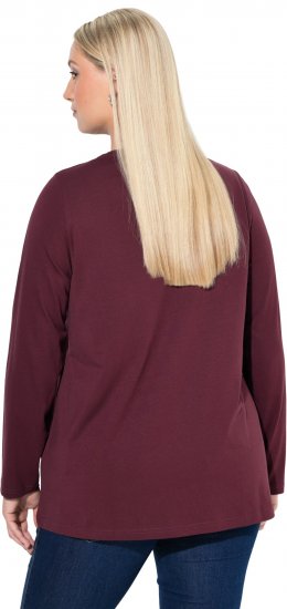 Ulla Popken Fawn Long Sleeve Graphic Tee Plum - Bedrukte T-shirts voor dames - 