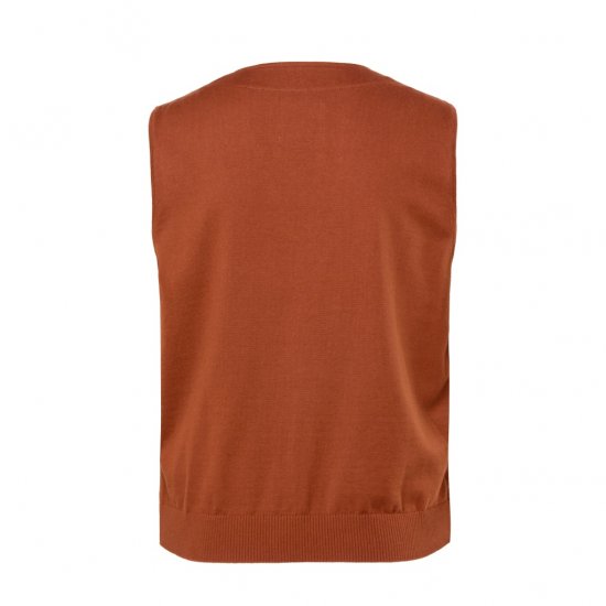 JP1880 Tweed Waistcoat Wool Brick Red - Bodywarmers - Bodywarmers in grote maten