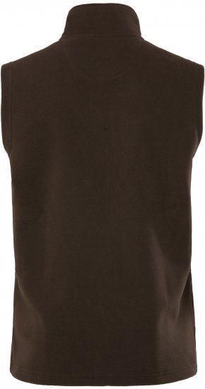 JP1880 Fleece Vest Stand-up Collar Brown - Jassen - Grote Maten Herenjassen