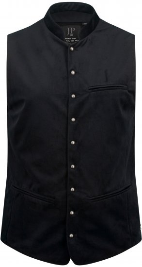 JP1880 Velvet Vest Traditional Black - Alle kleding - Herenkleding in grote maten