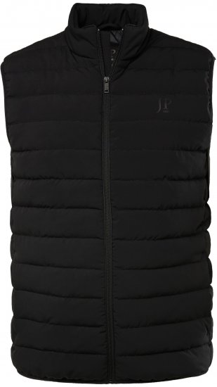 JP1880 Quilted Gilet Stand-Up Collar Black - Jassen - Grote Maten Herenjassen