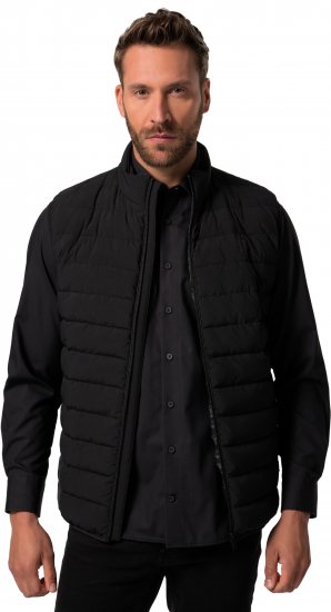 JP1880 Quilted Gilet Stand-Up Collar Black - Jassen - Grote Maten Herenjassen