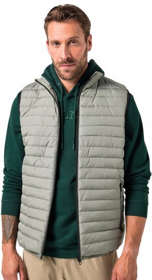 JAY-PI Lightly Quilted Vest with Stomach Fit Grey - Jassen - Grote Maten Herenjassen