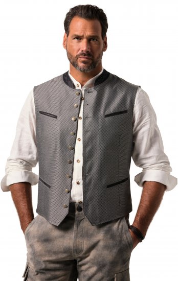 JP1880 Vest Traditional With Embroidery Silver - Feestkleding - Feestkleding – Vier in stijl en comfort