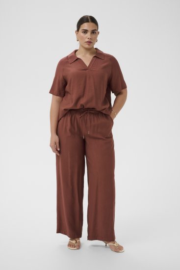 Kaffe Curve Emilia Wide Pants Henna Brown - Broeken - 