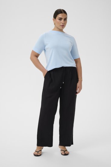 Kaffe Curve Mille Wide Pants Black Deep - Stoffen broeken - 