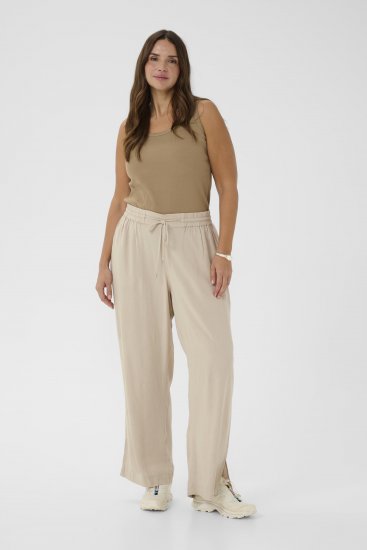 Kaffe Curve Mille Wide Pants Feather Grey - Stoffen broeken - 