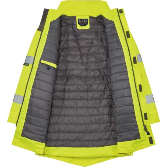 Leo Tawstock EcoViz 4K Baffle Lined Anorak Hi-Vis Yellow - Werkkleding - Werkkleding Grote Maten Heren