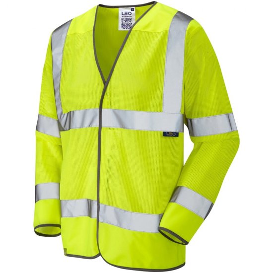 Leo Fremington Ecoviz Mesh Sleeved Waistcoat Hi-Vis Yellow - Werkkleding - Werkkleding Grote Maten Heren
