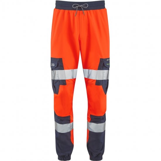 Leo Hawkcombe Ecoviz High Performance Ballistic Stretch Trousers Hi-Vis Orange/Navy - Werkkleding - Werkkleding Grote Maten Heren