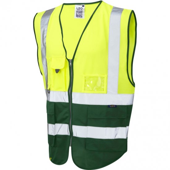 Leo Lynton Ecoviz Superior Waistcoat Hi-Vis Yellow/Green - Werkkleding - Werkkleding Grote Maten Heren