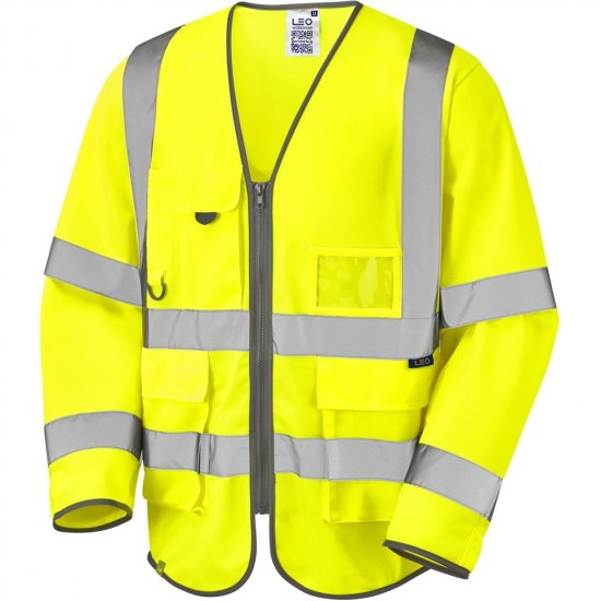 Leo Wrafton Ecoviz Superior Sleeved Waistcoat Hi-Vis Yellow - Werkkleding - Werkkleding Grote Maten Heren