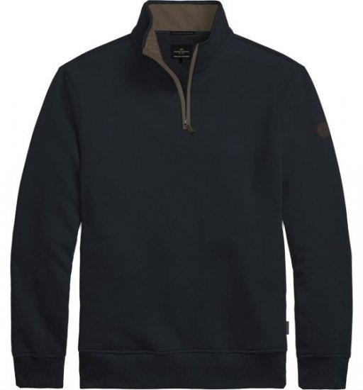 Double Outfitters MTOP-1163 Sweater met halve rits Navyblauw - Sweaters & hoodies - Sweaters & Hoodies Grote Maten Heren