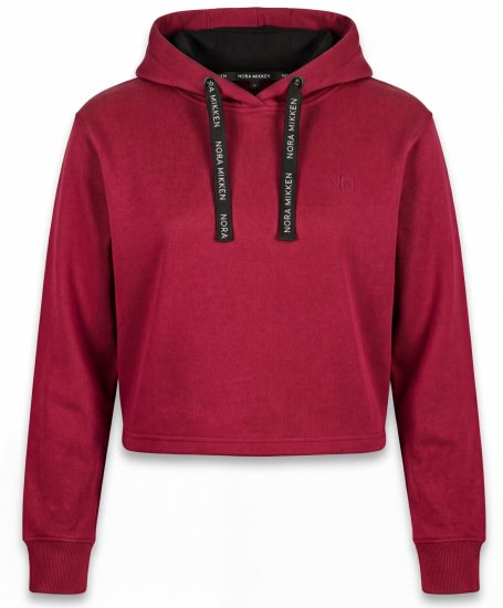 Nora Mikken KAMILLA Cropped Hoodie Burgundy - DAMESKLEDING XS-XXL - 