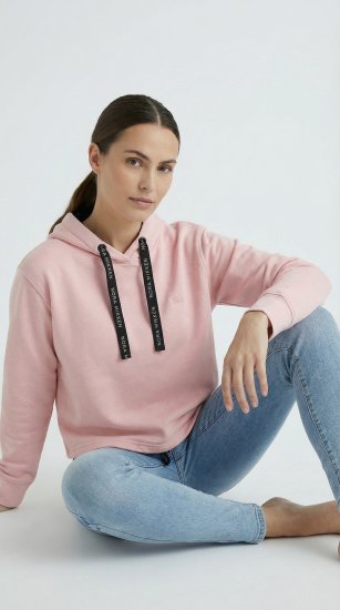 Nora Mikken KAMILLA Cropped Hoodie Peach Whip - DAMESKLEDING XS-XXL - 