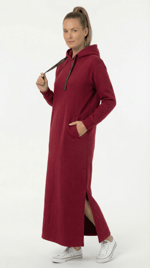Nora Mikken MARTINA Maxi Hoodie Dress Burgundy - DAMESKLEDING XS-XXL - 