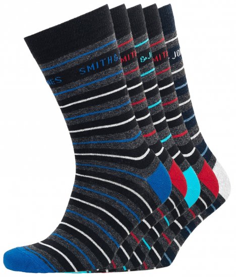 Smith & Jones Ockey 5-pack Socks (41-46) - Ondergoed & zwem - Grote Maten Ondergoed Heren