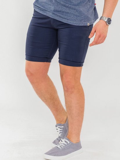 D555 Opala-1 Stretch Chino Shorts Navy - Korte broeken - Grote Maten Korte Broeken Heren
