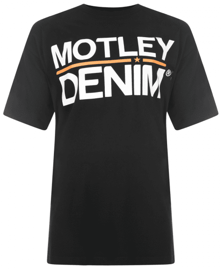 Motley Denim Logo T-shirt Black - T-shirts - Grote Maten T-shirts Heren