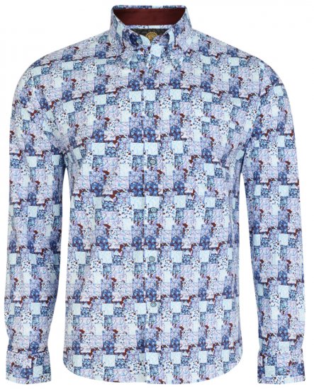 Kam Jeans P007 LS Digital Print Shirt - Overhemden - Overhemden Grote Maten Heren