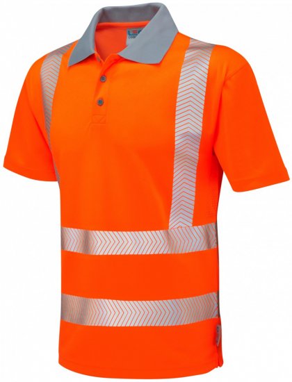 Leo Woolacombe Coolviz Plus Polo Hi-Vis Orange - Werkkleding - Werkkleding Grote Maten Heren