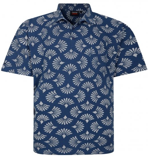 Espionage P219 polo met schelpenprint - Polo shirts - Grote Maten Poloshirts Heren