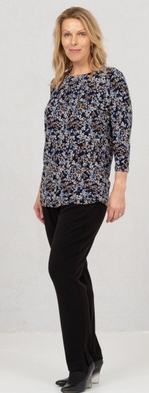 Scandinavian Caramel Tiny Flower Petals Blouse Light Blue - Bedrukte T-shirts voor dames - 