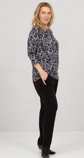 Scandinavian Caramel Tiny Flower Petals Blouse Light Blue - Bedrukte T-shirts voor dames - 