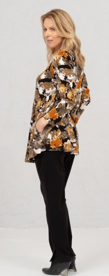 Scandinavian Caramel Flower Petals Tunic Orange and Brown - Bedrukte T-shirts voor dames - 