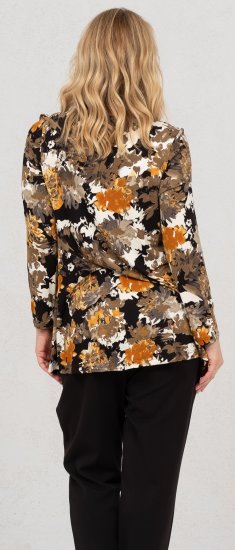 Scandinavian Caramel Flower Petals Tunic Orange and Brown - Bedrukte T-shirts voor dames - 