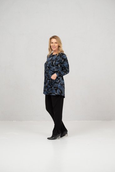 Scandinavian Caramel Swirls Tunic Blue - Bedrukte T-shirts voor dames - 