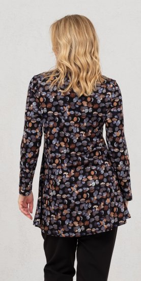 Scandinavian Caramel Flower Petals Tunic Copper and Blue - Bedrukte T-shirts voor dames - 