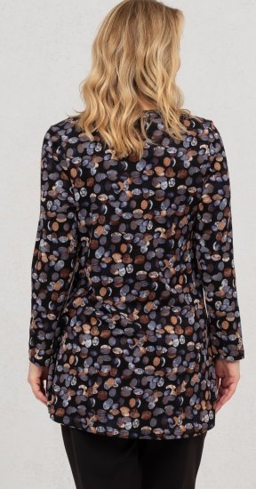 Scandinavian Caramel Flower Petals Tunic Copper and Blue - Bedrukte T-shirts voor dames - 