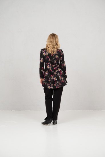 Scandinavian Caramel Flowers Tunic Red and Pink - Bedrukte T-shirts voor dames - 