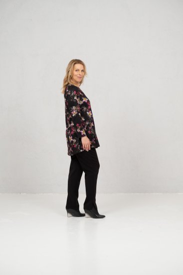 Scandinavian Caramel Flowers Tunic Red and Pink - Bedrukte T-shirts voor dames - 