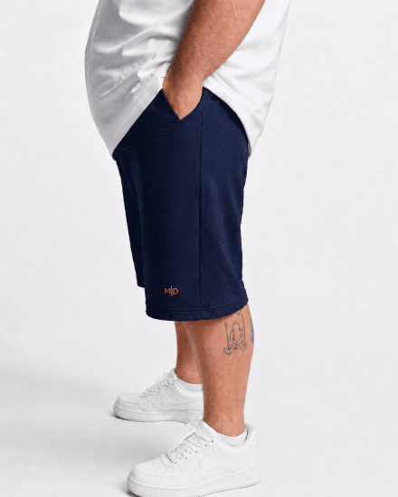 Motley Denim Paris Sweatshorts Navy - Joggingbroeken & shorts - Joggingbroeken & Shorts Heren Grote Maten