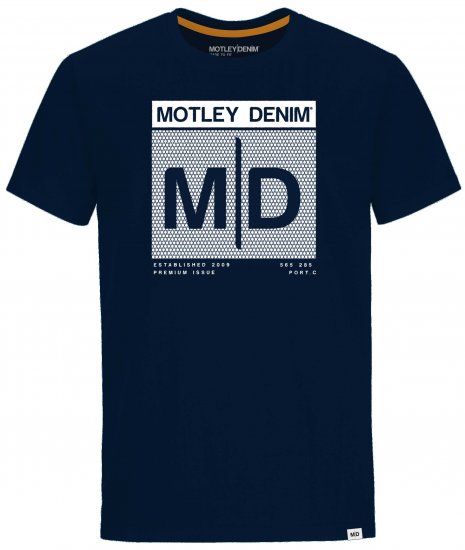 Motley Denim Poole T-shirt Navy - T-shirts - Grote Maten T-shirts Heren