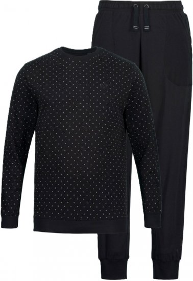 JP1880 Two-piece Pajama Belly Fit Long Sleeve Long Pants Black TALL - HERENKLEDING MT-6XLT - Tall Kleding Heren