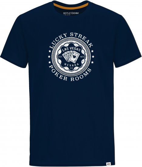 Motley Denim QUEENS T-shirt Navy - T-shirts - Grote Maten T-shirts Heren