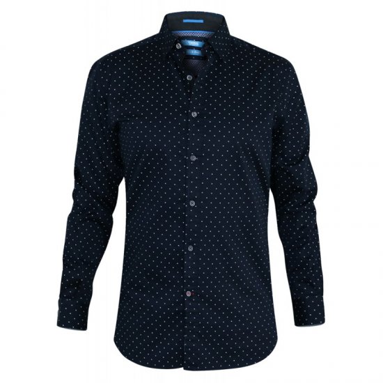 D555 Rashard Long Sleeve Printed Shirt - Overhemden - Overhemden Grote Maten Heren