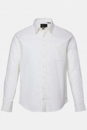 JP1880 Checked Flannel Shirt Long Sleeve Creamy White - Overhemden - Overhemden Grote Maten Heren