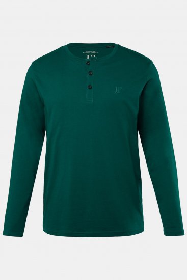 JP1880 Henley T-Shirt Long Sleeve Green - T-shirts - Grote Maten T-shirts Heren