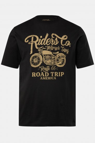 JP1880 T-Shirt Motorcycle Print Black - T-shirts - Grote Maten T-shirts Heren