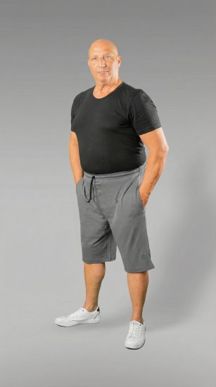 20 Nodi Scirocco Short Leg Sports Pants in Combed Cotton Jersey Grey - Joggingbroeken & shorts - Joggingbroeken & Shorts Heren Grote Maten